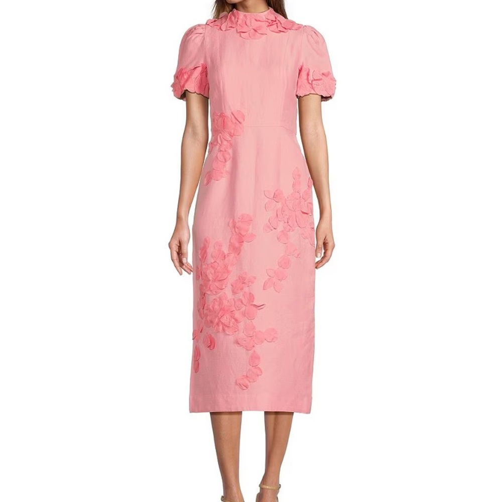 Antonio Melani
Willow Floral Applique Mock Neck Short Sleeve Midi Dress
